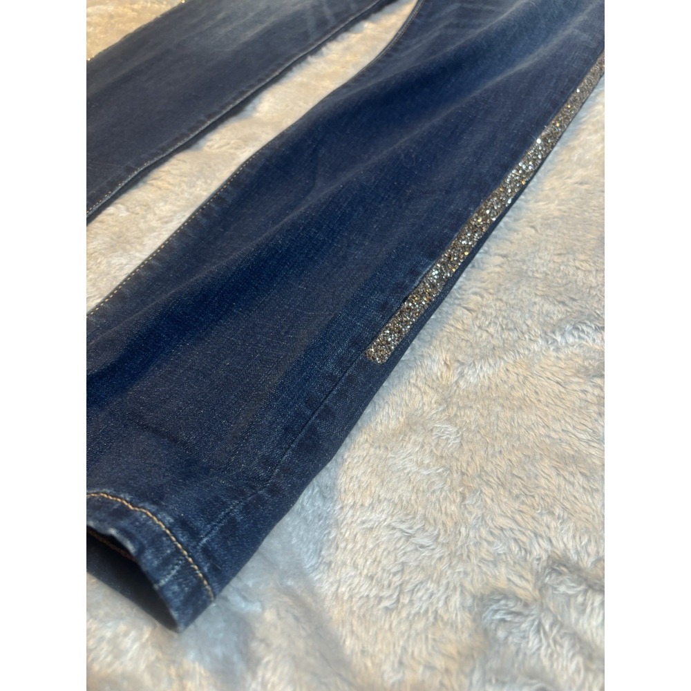 Chico's Jeans Platinum Sparkle Dark Denim Ankle Women's Size 0 (4)